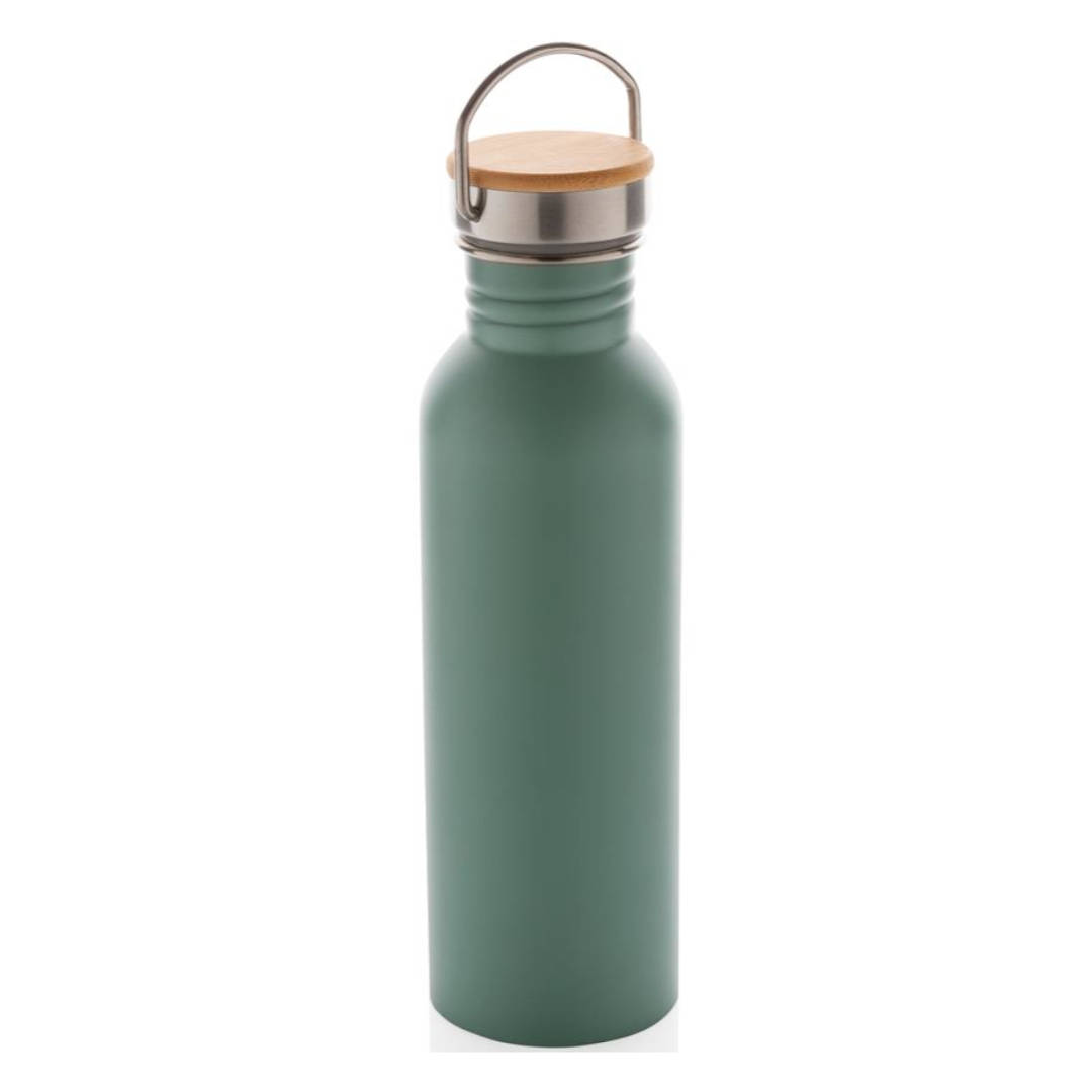 Bouteille d'eau personnalisable avec bouchon en bambou